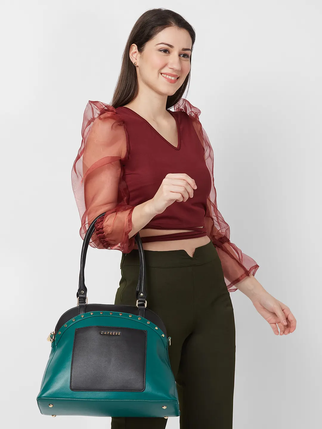Caprese Shelby Large Black Satchel Bag - Image 9