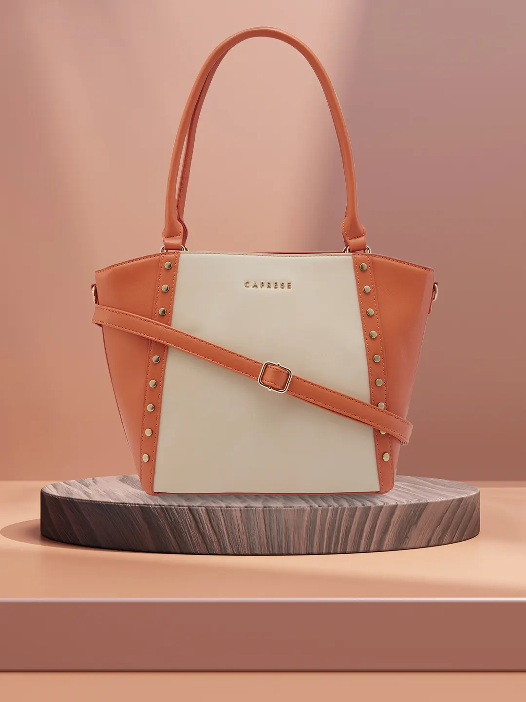 Caprese Shelby Medium Beige Satchel Bag - Image 2