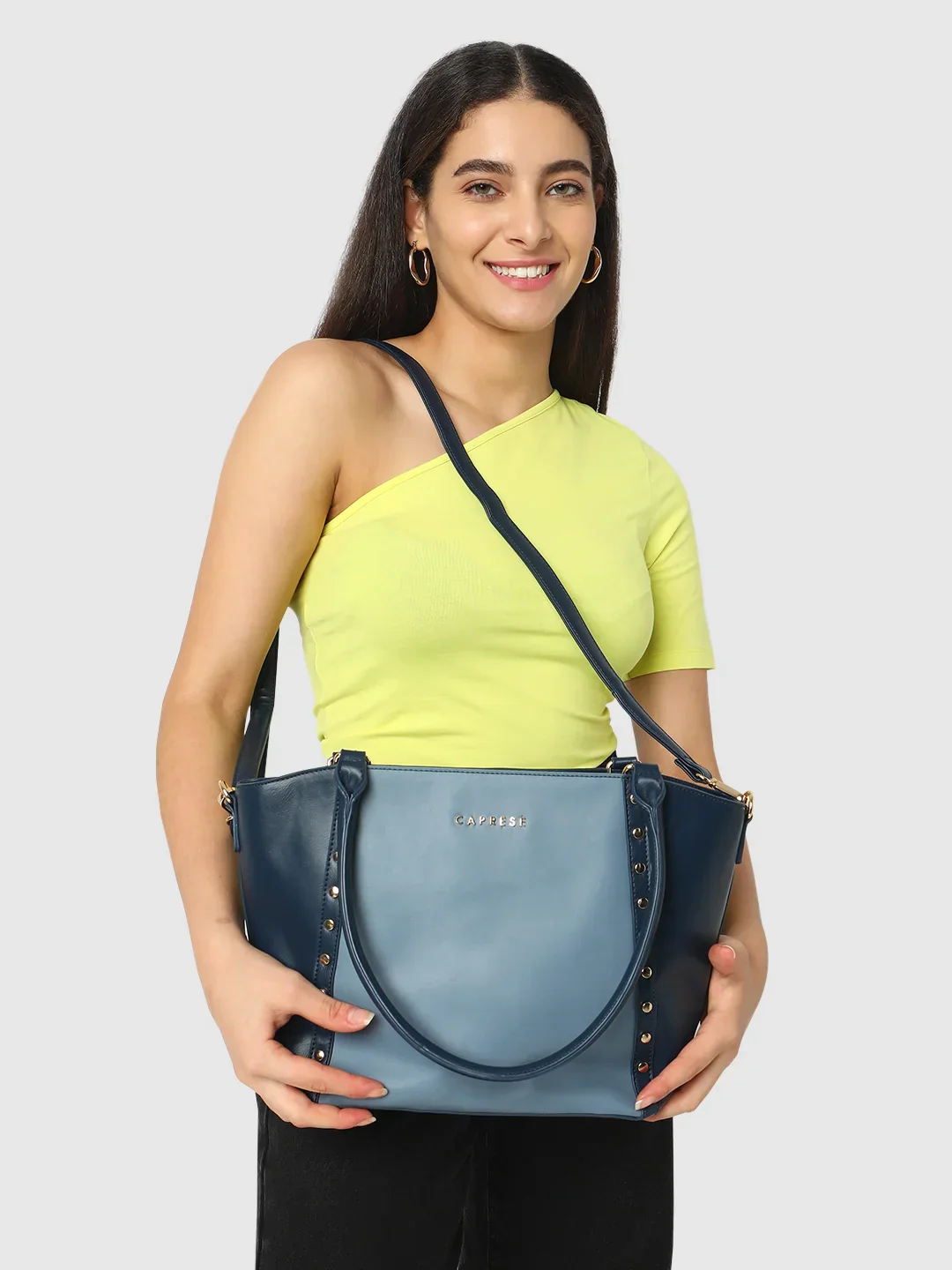 Caprese Shelby Medium Powder Blue Satchel Bag - Image 12