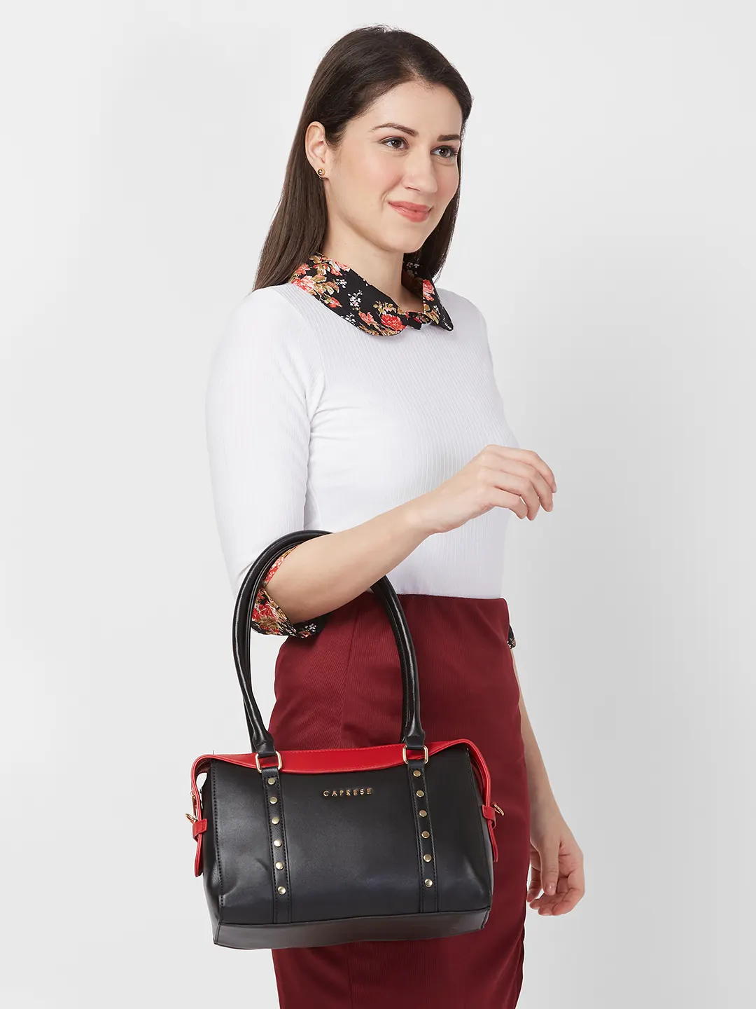 Caprese Shelby Small Red Satchel Bag - Image 12
