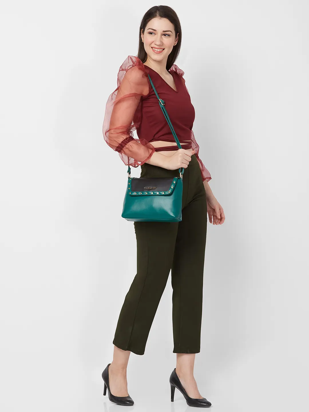 Caprese Shelby Medium Black Sling Bag - Image 13