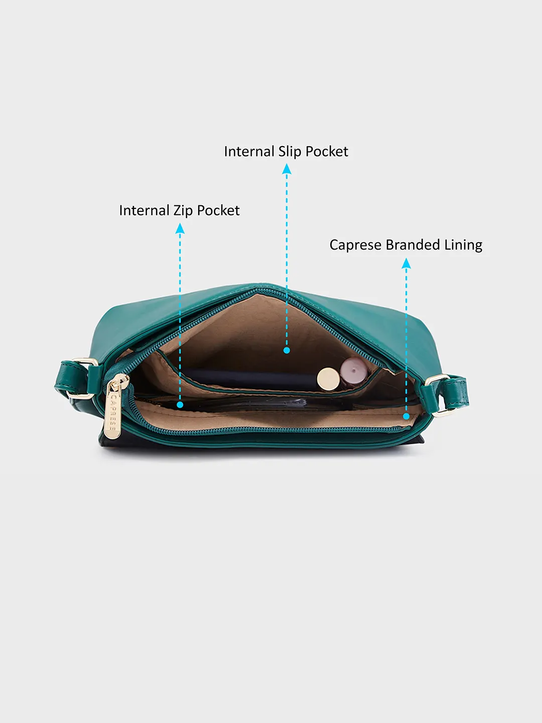 Caprese Shelby Medium Black Sling Bag - Image 7
