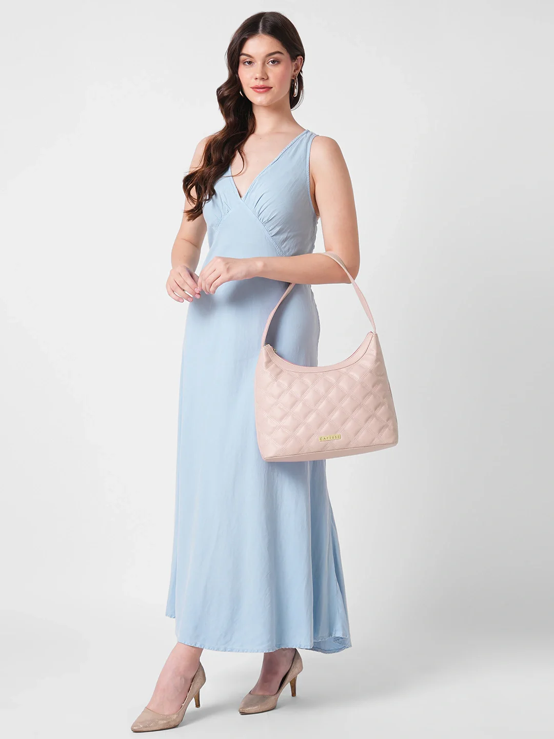 Caprese Shereen Large Dark Pink Baguette Bag - Image 8