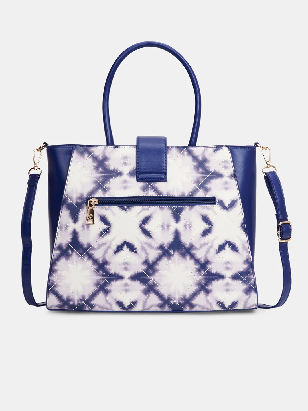 Caprese Shibori Large Blue Satchel Bag - Image 4