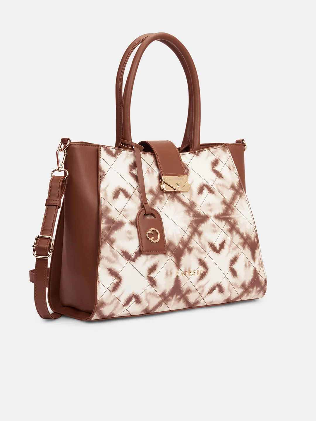 Caprese Shibori Large Brown Satchel Bag - Image 3