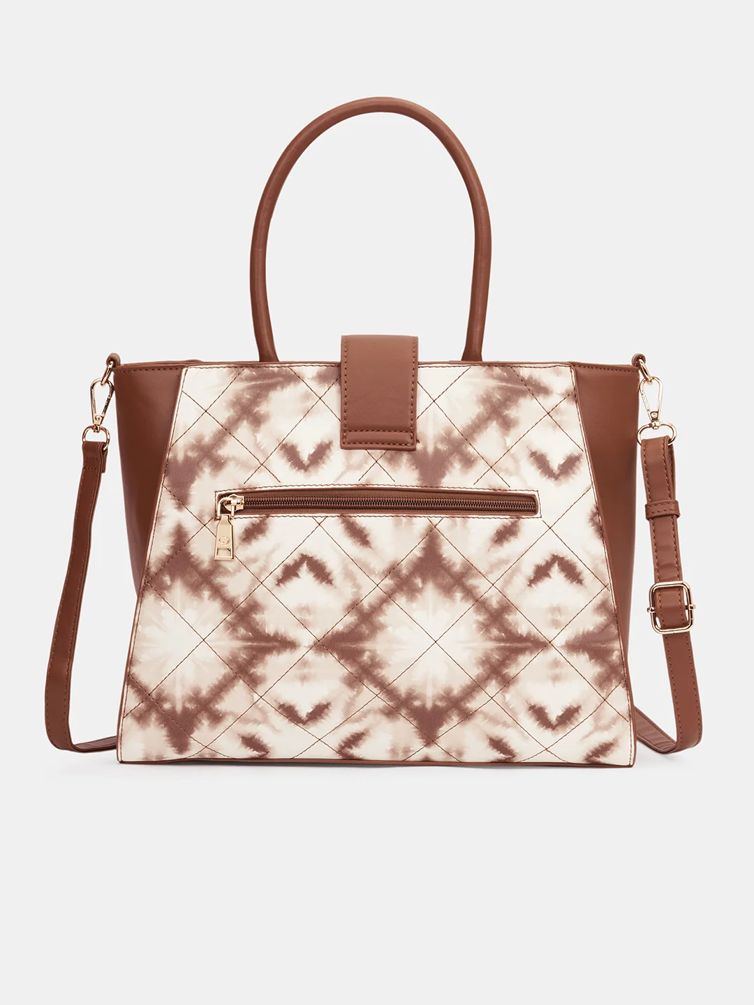 Caprese Shibori Large Brown Satchel Bag - Image 4