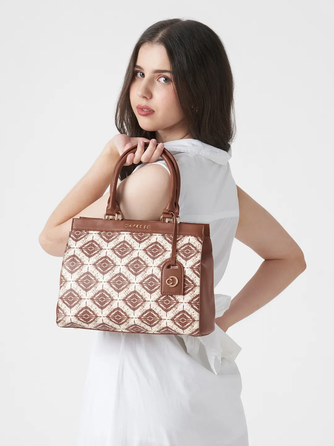 Caprese Shibori Large Brown Tote Bag