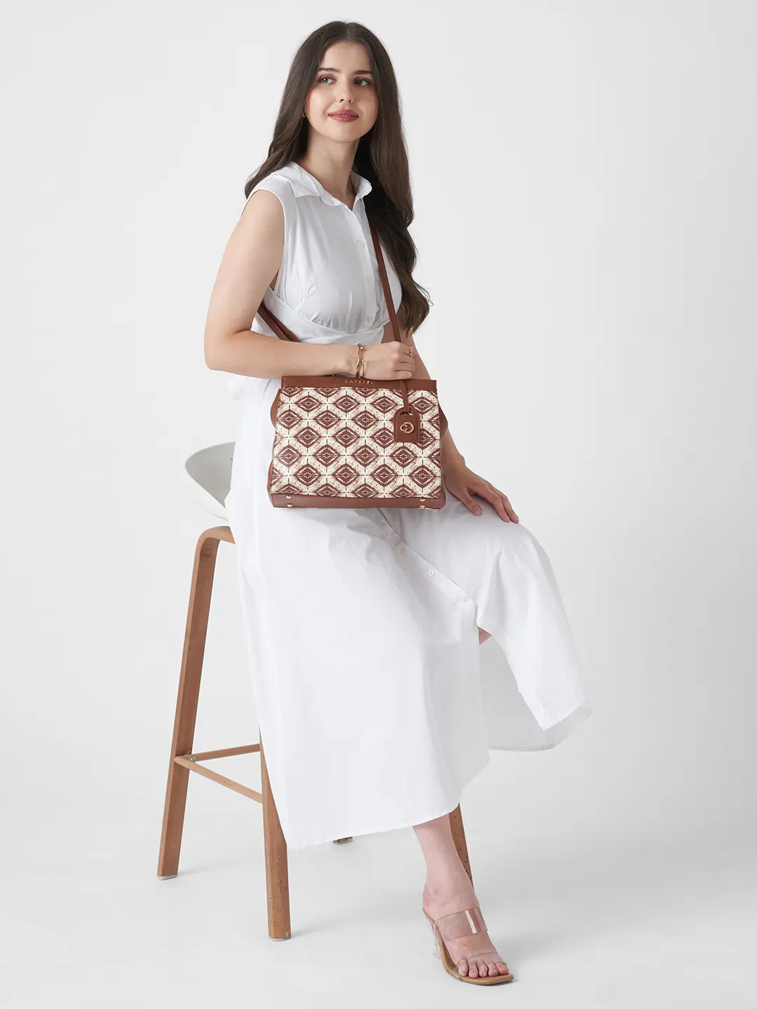 Caprese Shibori Large Brown Tote Bag - Image 10