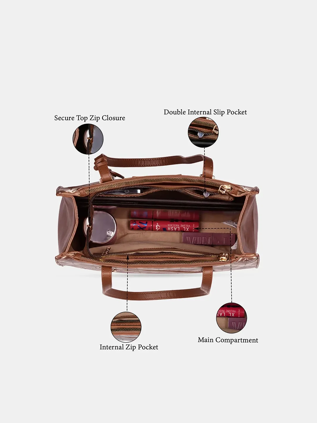 Caprese Shibori Large Brown Tote Bag - Image 7