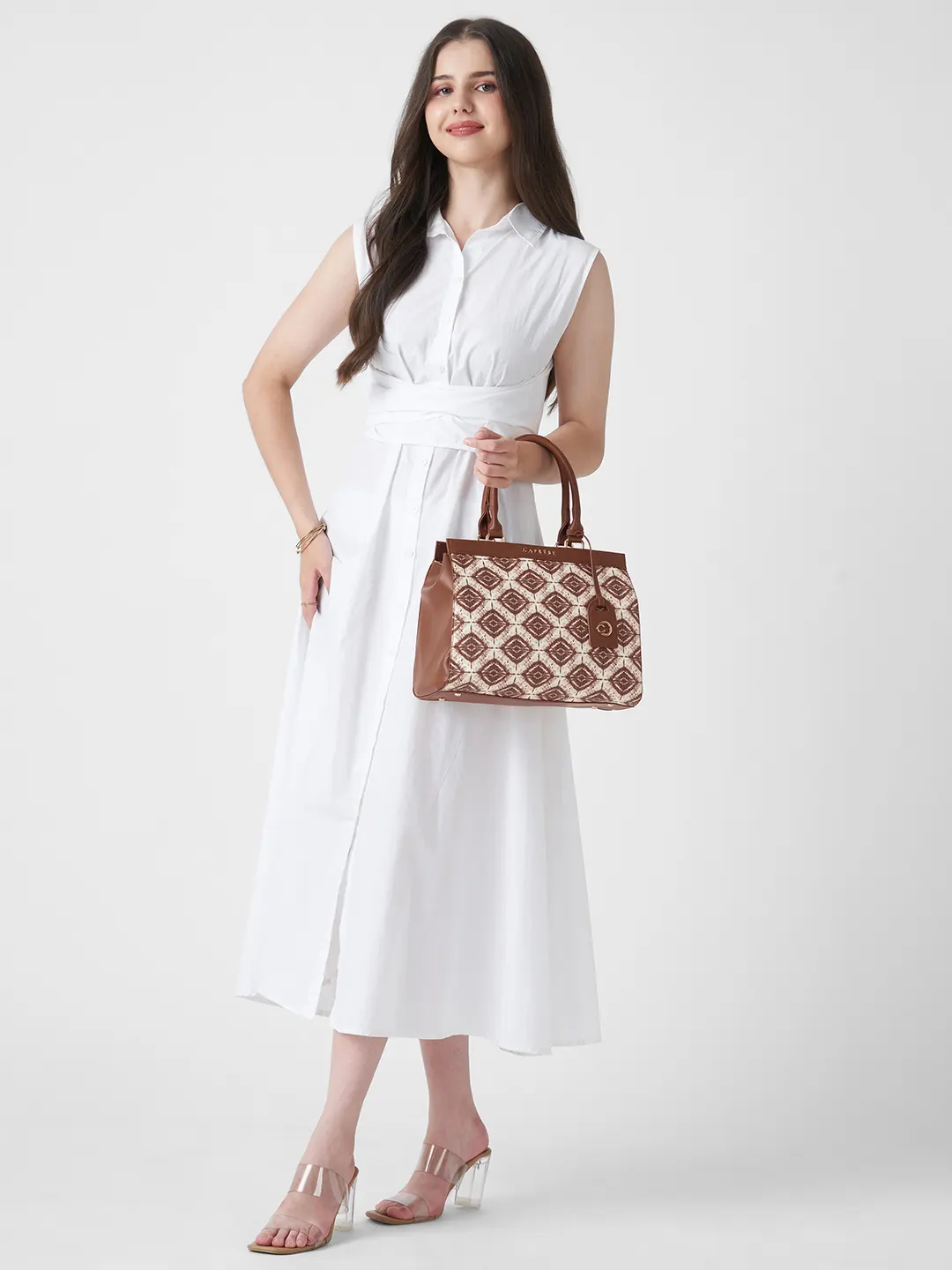 Caprese Shibori Large Brown Tote Bag - Image 9