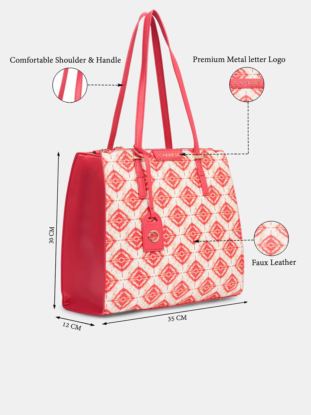 Caprese Shibori Large Pink Tote Bag - Image 8
