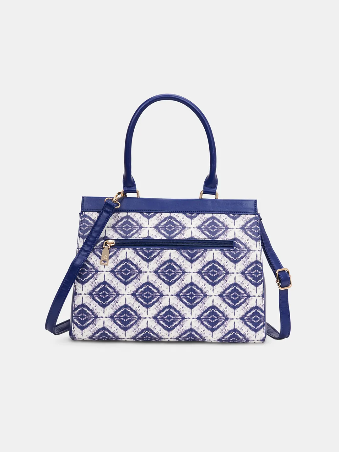 Caprese Shibori Medium Blue Satchel Bag - Image 4