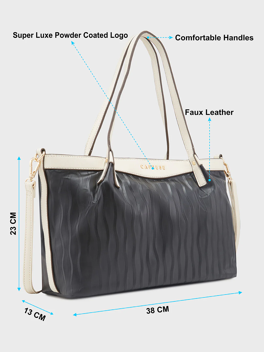 Caprese Shyla Large Black Satchel Bag - Image 7