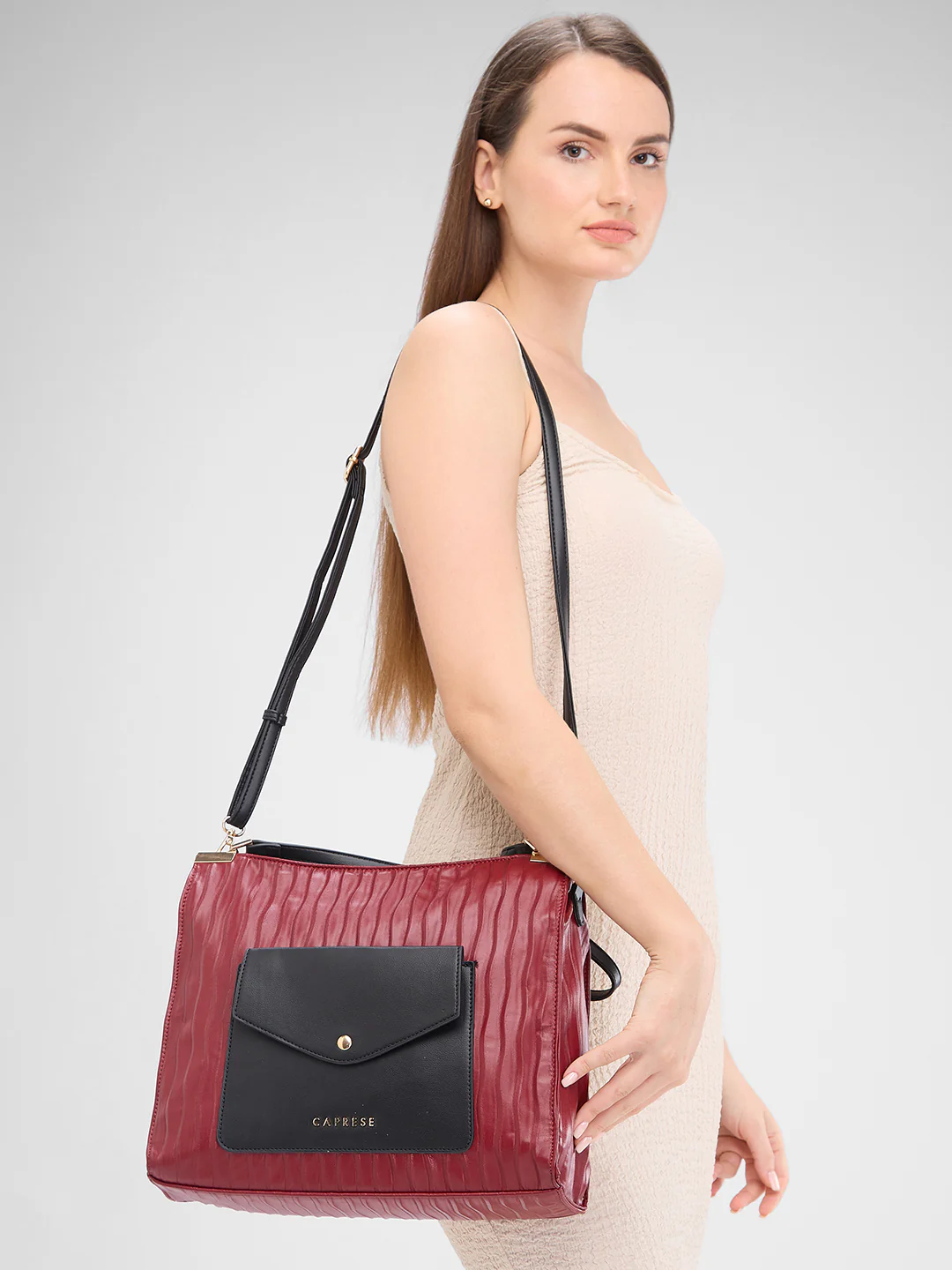 Caprese Shyla Large Burgundy Hobo Bag - Image 12