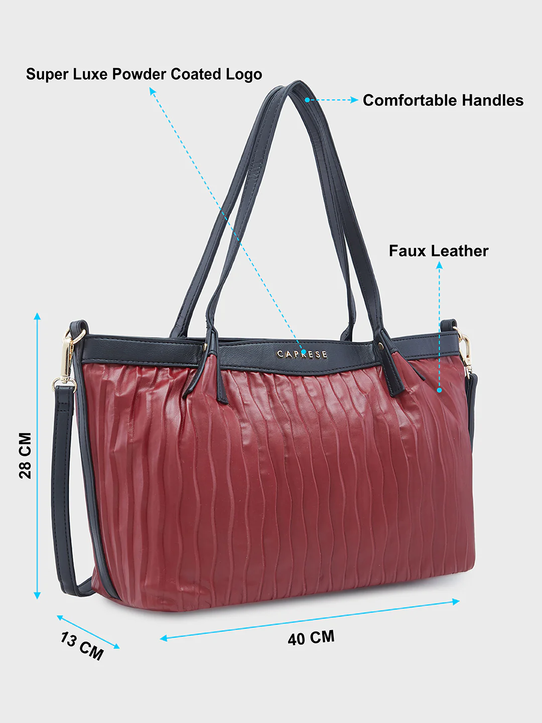 Caprese Shyla Large Burgundy Satchel Bag - Image 7
