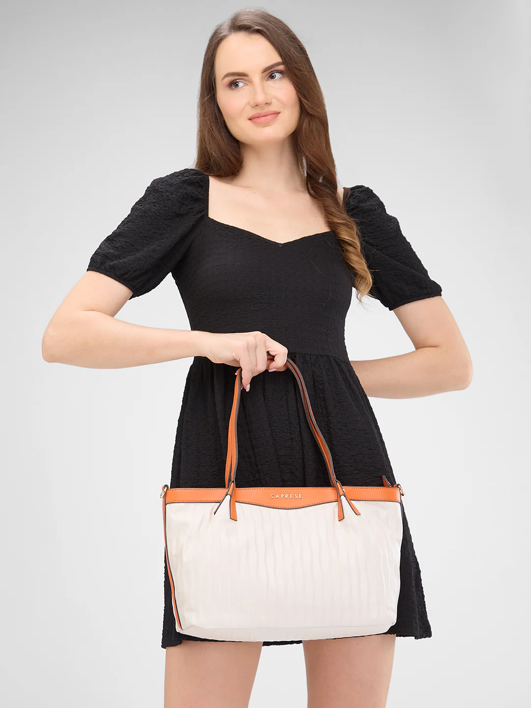 Caprese Shyla Large Cream Satchel Bag - Image 12