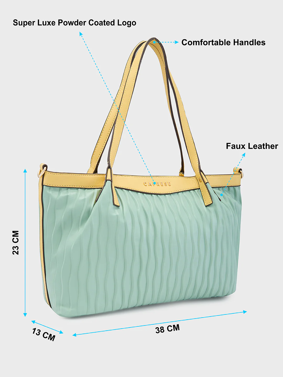 Caprese Shyla Large Mint Satchel Bag - Image 7