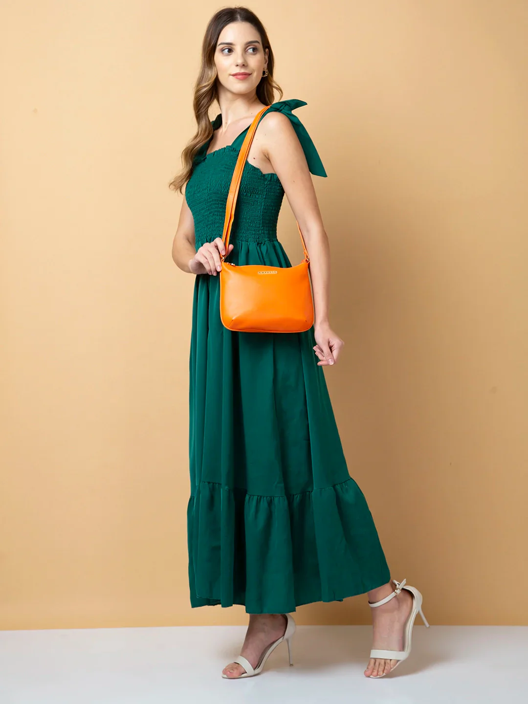 Caprese Shyla Small Peach Sling Bag - Image 6