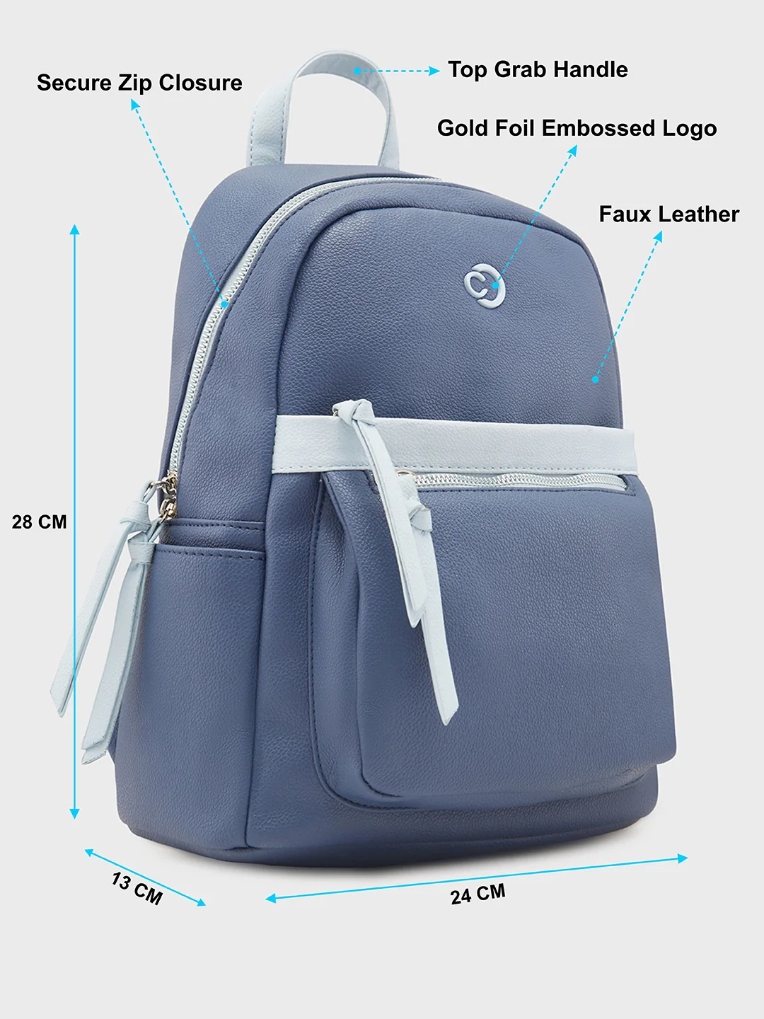 Caprese Sia Medium Navy Fashion Backpack - Image 7