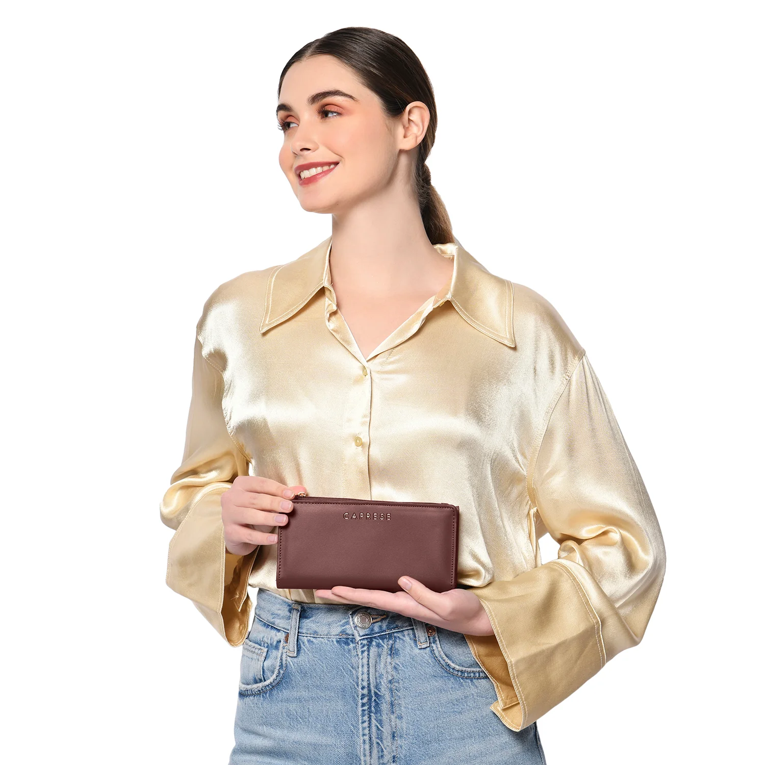 Caprese Sia Medium Burgundy Fold Wallet - Image 2
