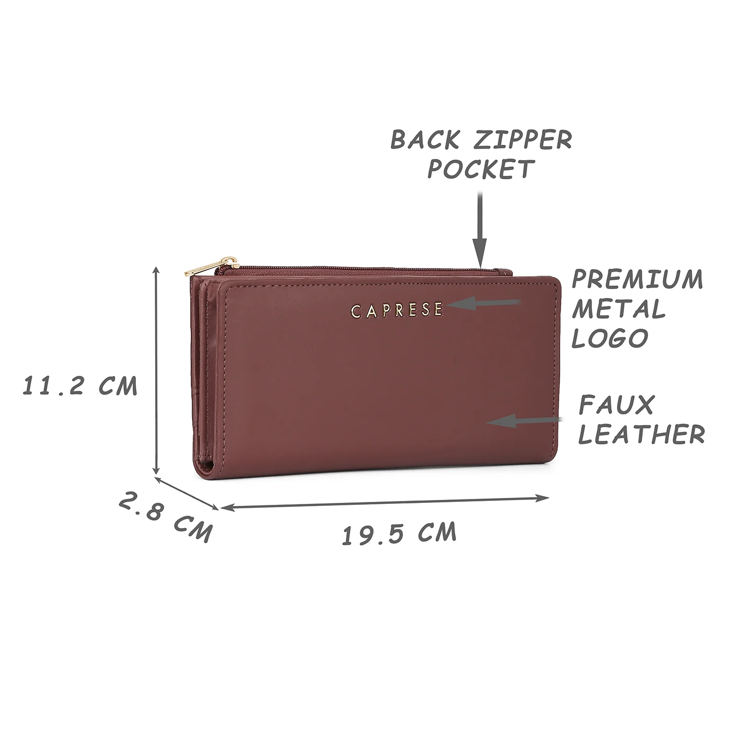 Caprese Sia Medium Burgundy Fold Wallet - Image 3