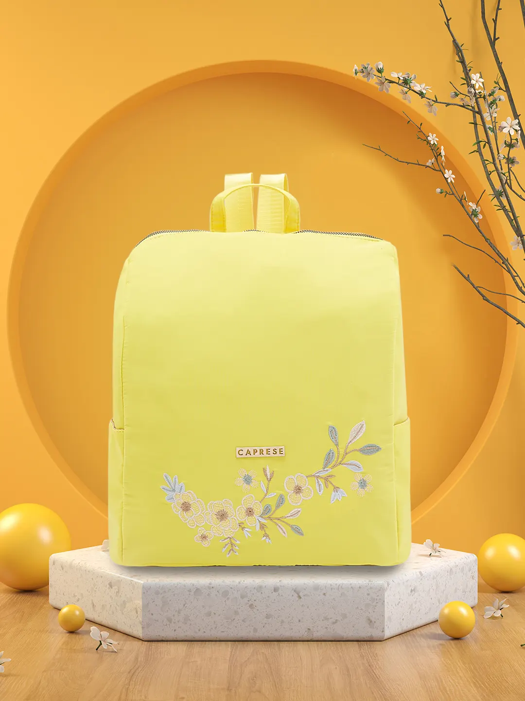 Caprese Sierra Large Dark Yellow Backpack