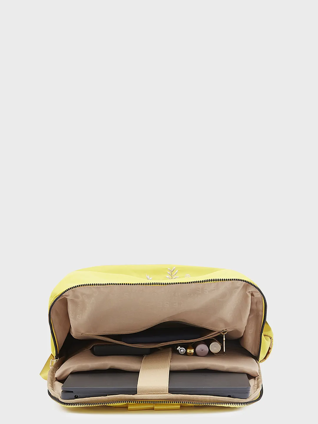 Caprese Sierra Large Dark Yellow Backpack - Image 14