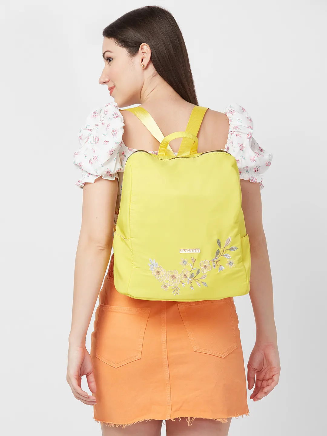 Caprese Sierra Large Dark Yellow Backpack - Image 5