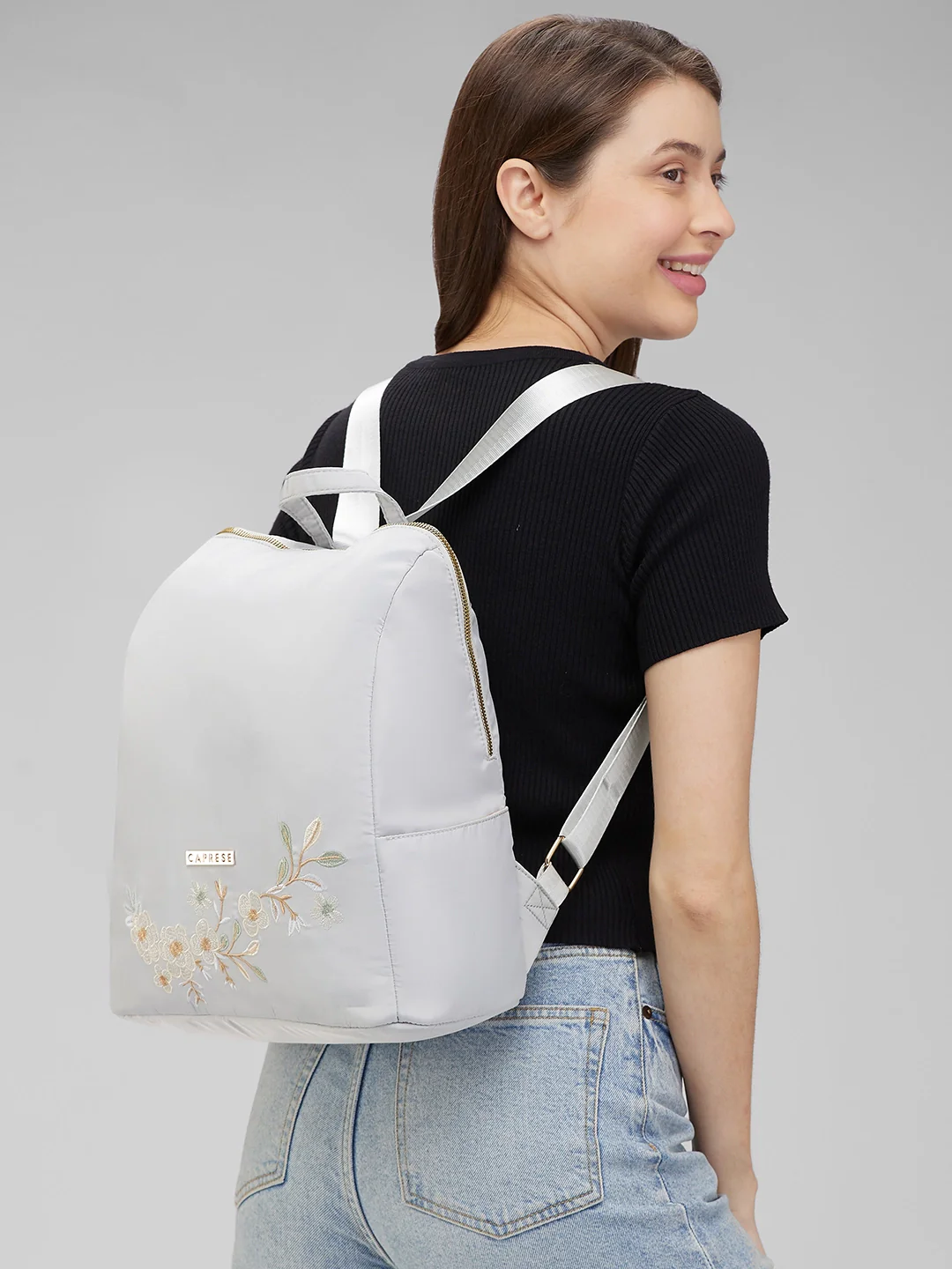 Caprese Sierra Large Grey Backpack - Image 10