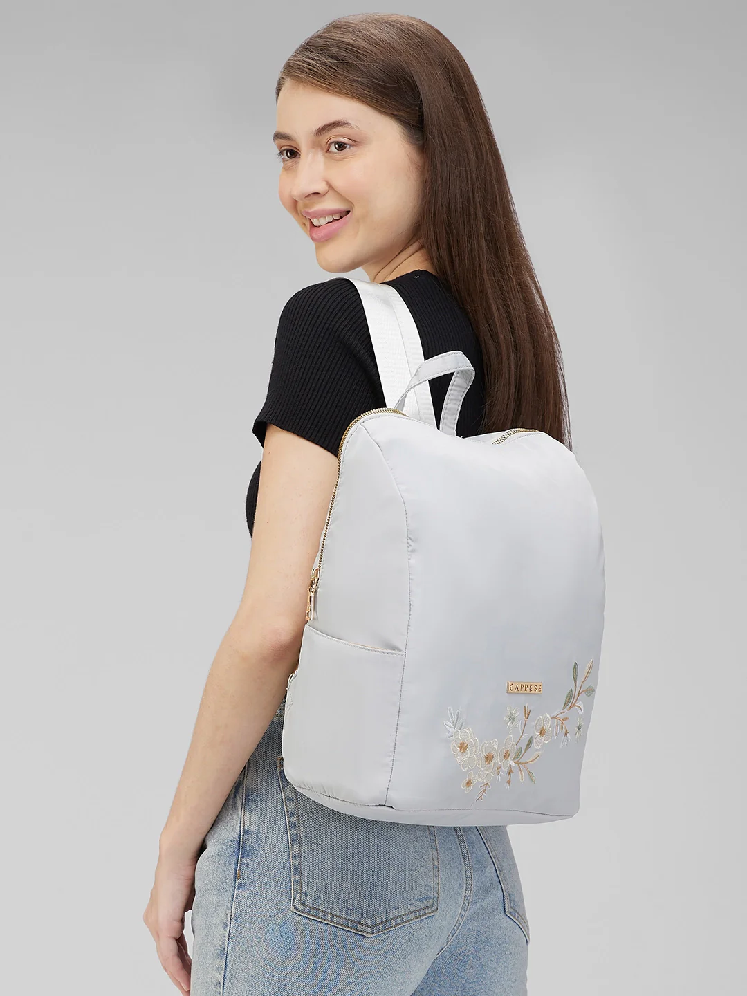 Caprese Sierra Large Grey Backpack - Image 13