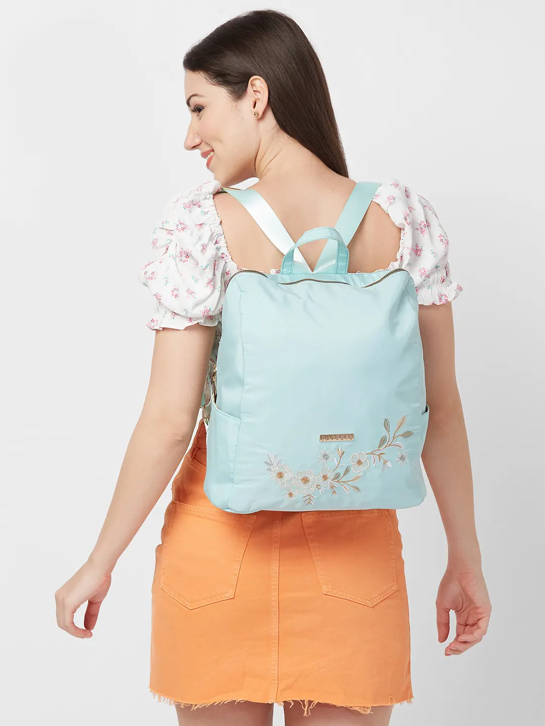 Caprese Sierra Large Light Blue Backpack - Image 13