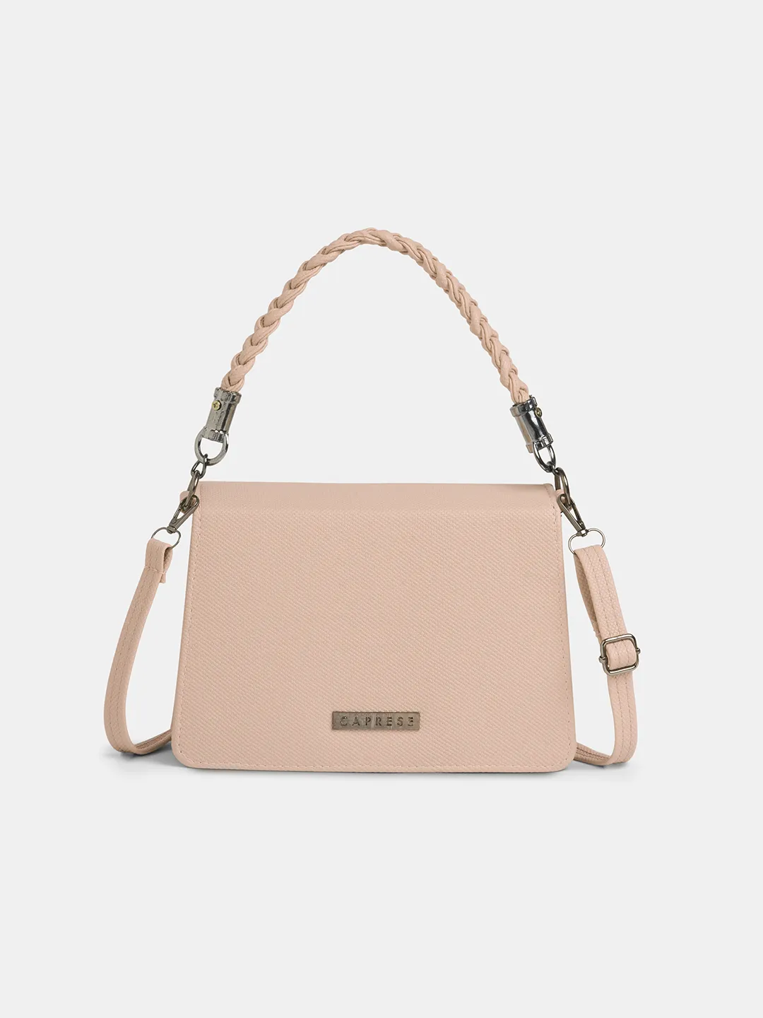 Caprese Sierraa Medium Powder Pink Baguette Bag - Image 4