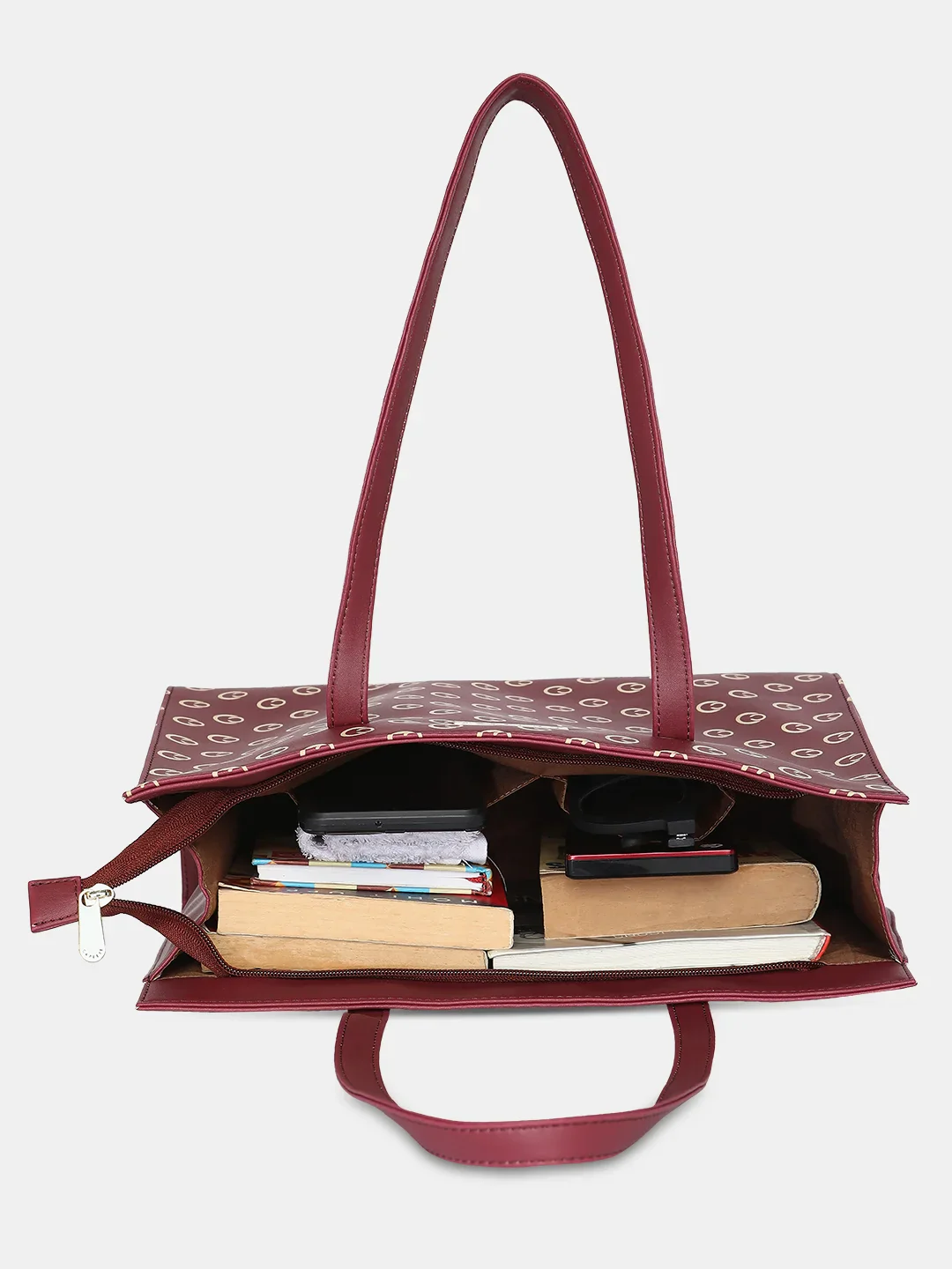 Caprese Siesta Medium Maroon Satchel Bag - Image 10