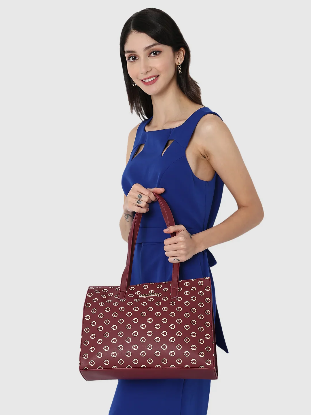 Caprese Siesta Medium Maroon Satchel Bag - Image 12