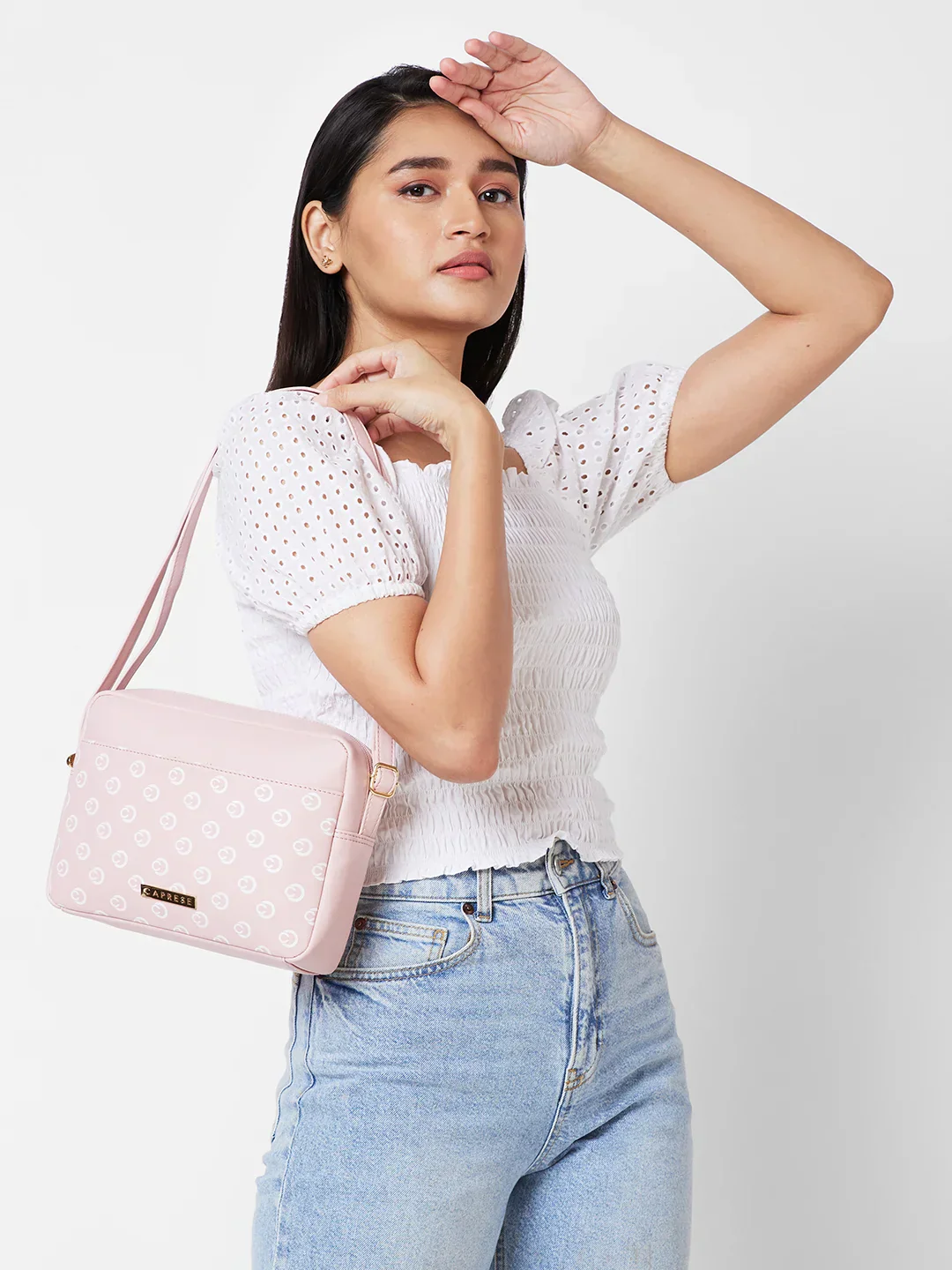 Caprese Siesta Small Powder Pink Sling Bag - Image 2