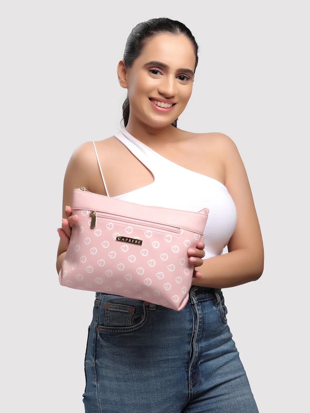 Caprese Siesta Small Powder Pink Sling Bag - Image 2