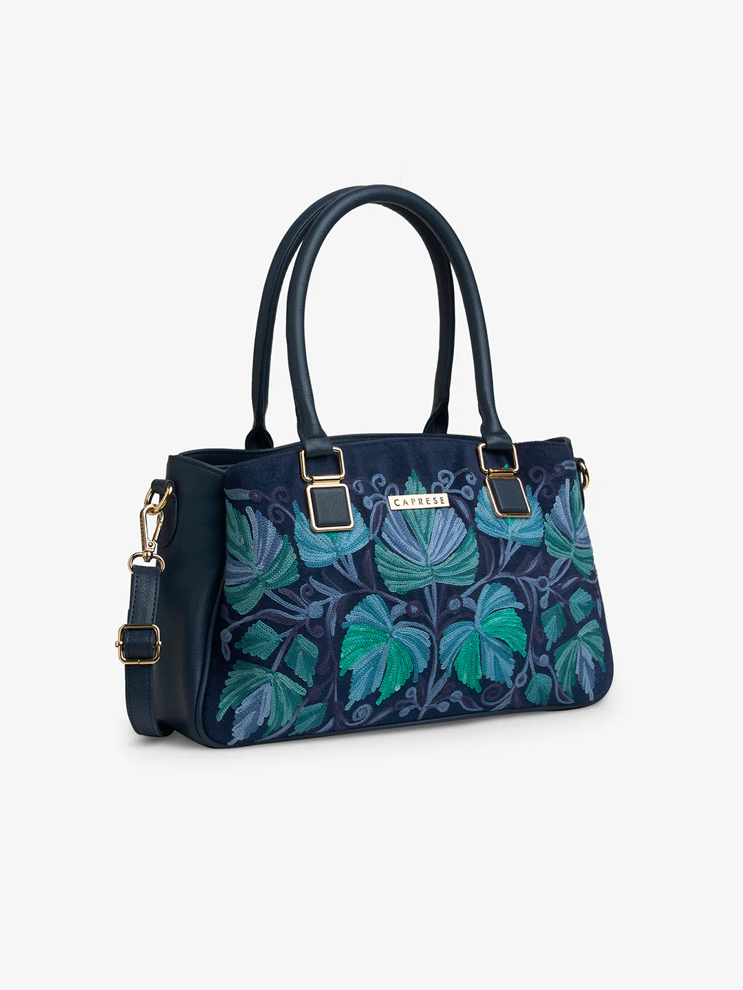 Caprese Siji Tresna Large Blue Satchel Bag - Image 3