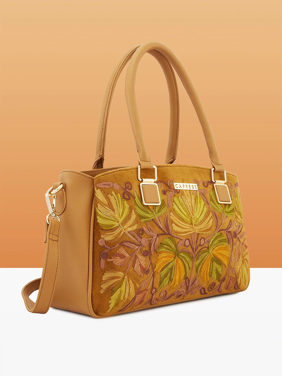 Caprese Siji Tresna Large Brown Satchel Bag - Image 5