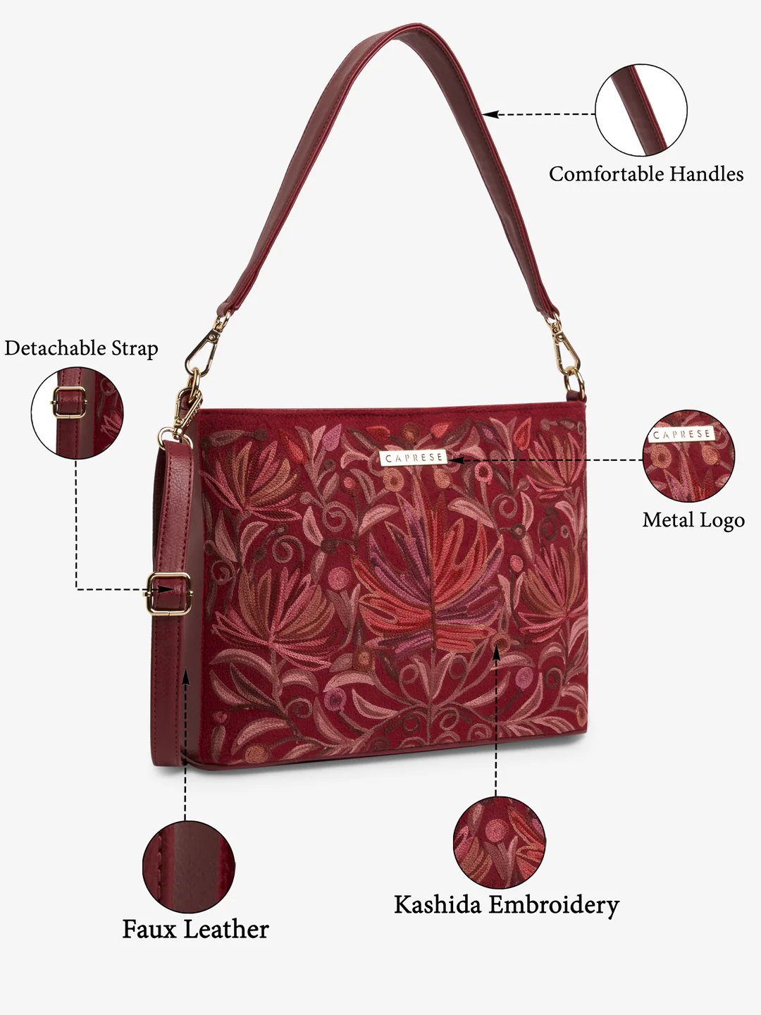 Caprese Siji Tresna Large Red Crossbody Bag - Image 8