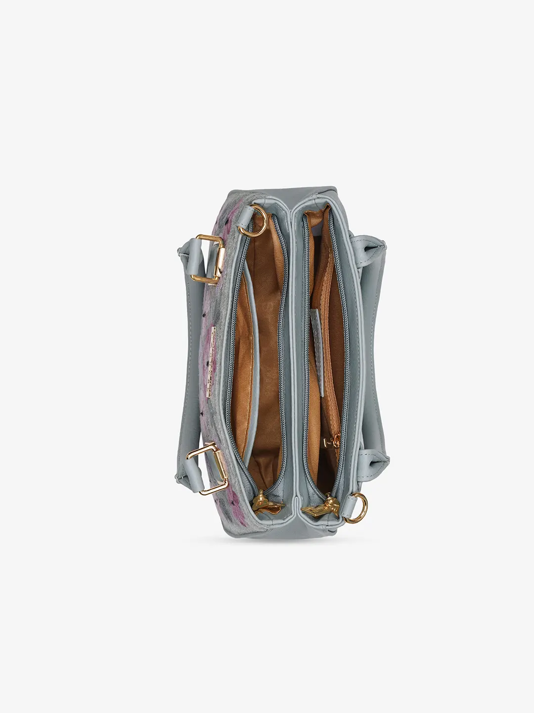 Caprese Siji Tresna Medium Grey Satchel Bag - Image 6