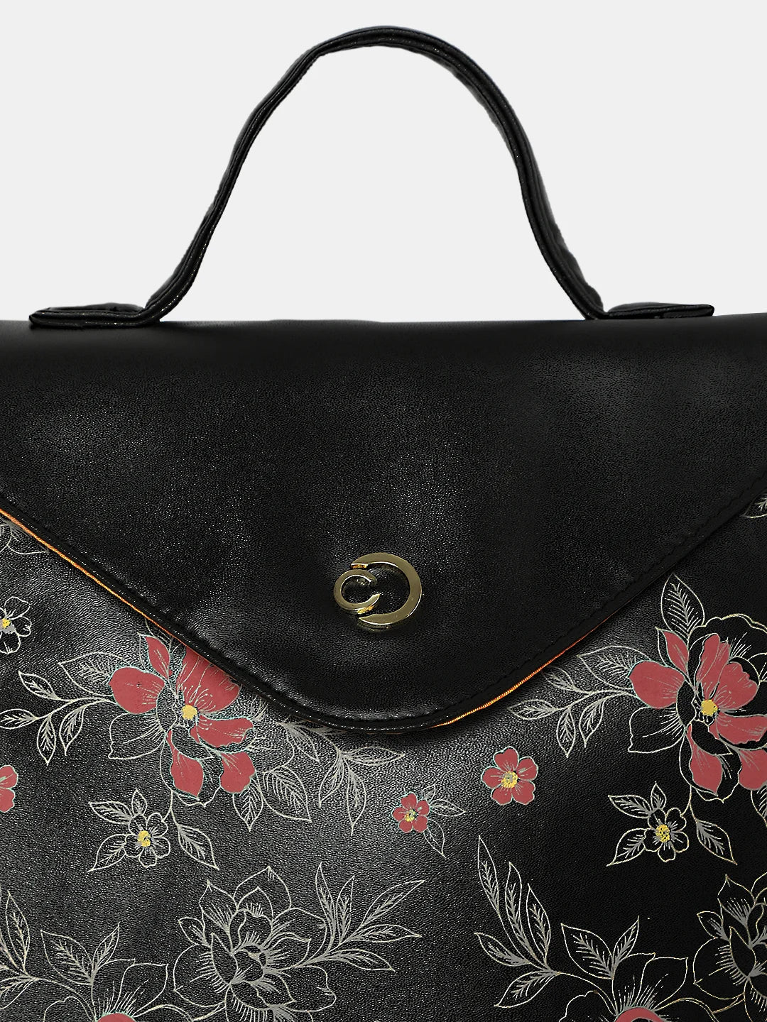 Caprese Snow Printed Medium Black Backpack - Image 8