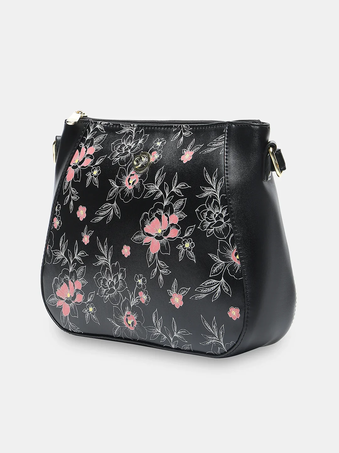 Caprese Snow Printed Medium Black Sling Bag - Image 6