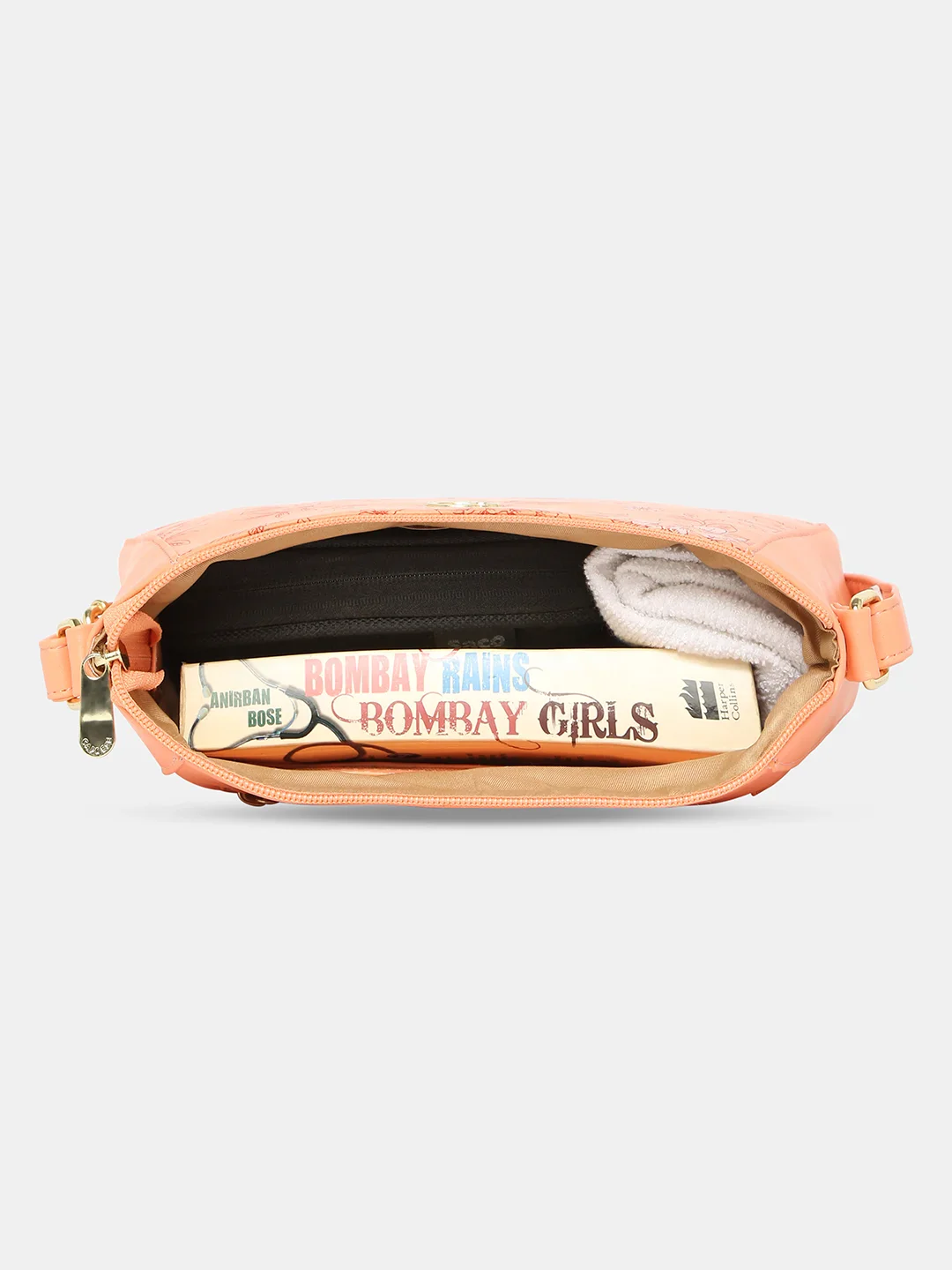 Caprese Snow Medium Printed Coral Sling Bag - Image 11