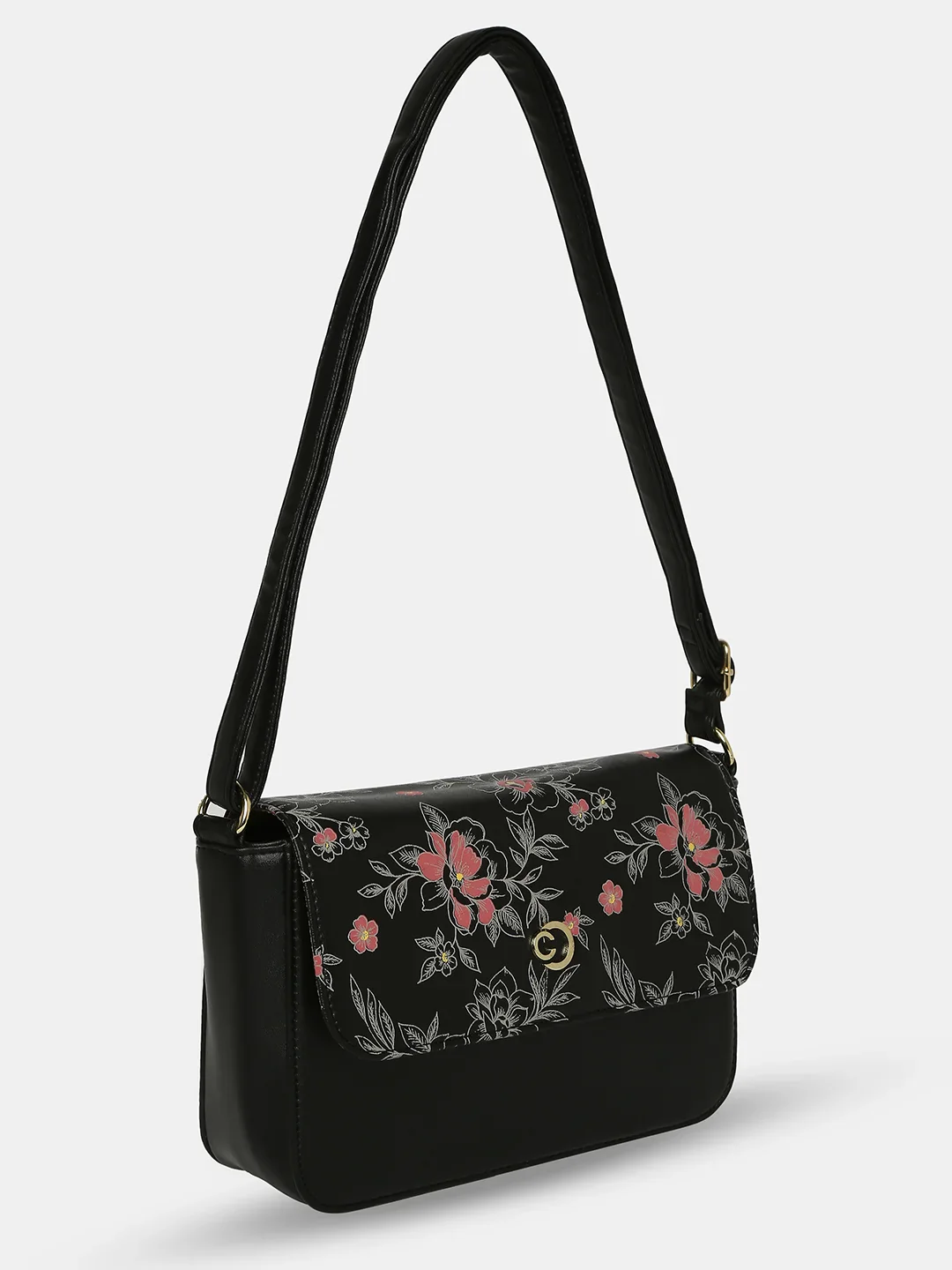 Caprese Snow Printed Small Black Sling Bag - Image 4
