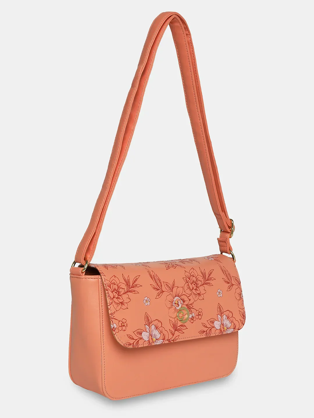 Caprese Snow Small Printed Coral Sling Bag - Image 4