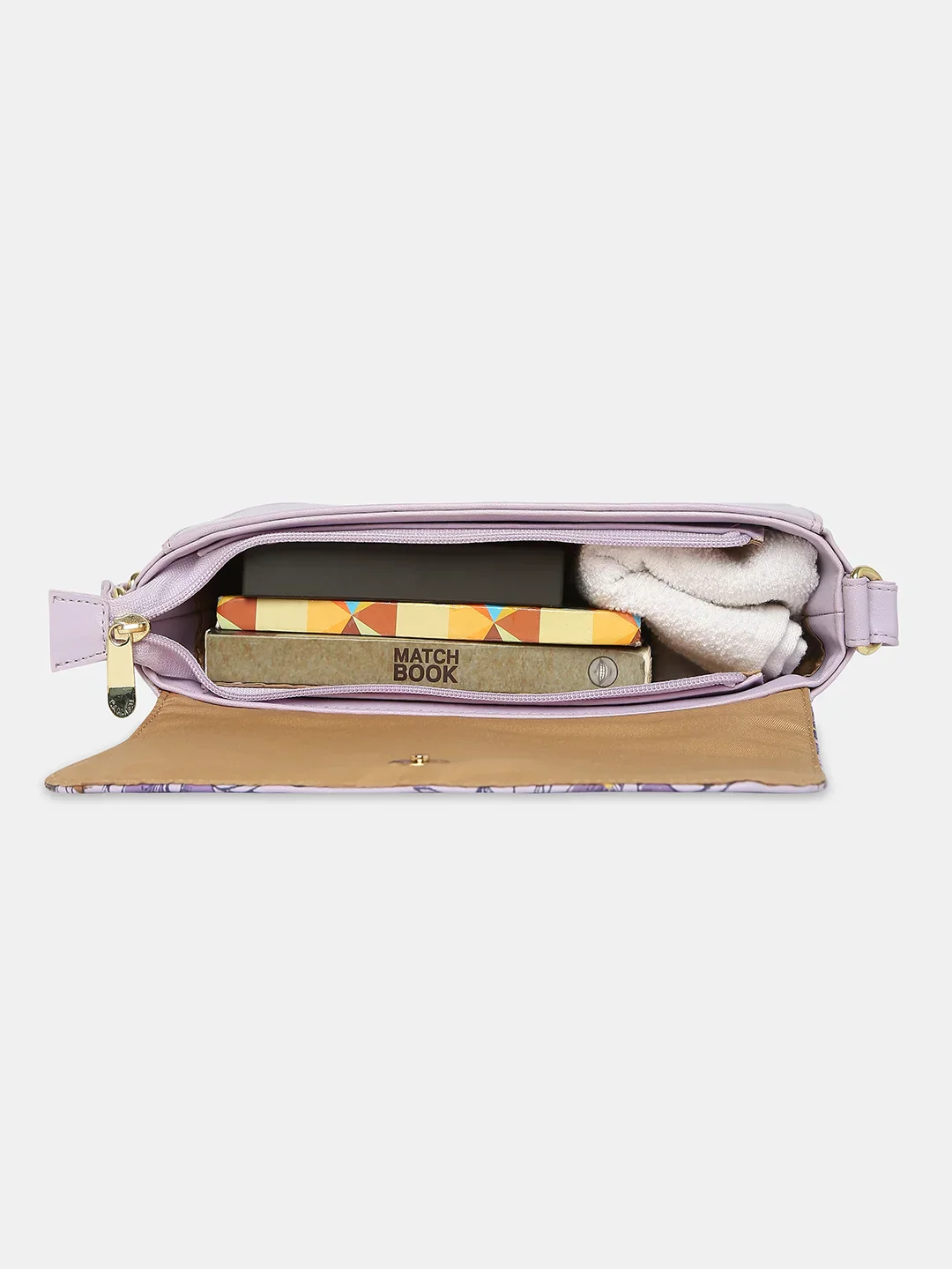 Caprese Snow Small Printed Lavender Sling Bag - Image 11