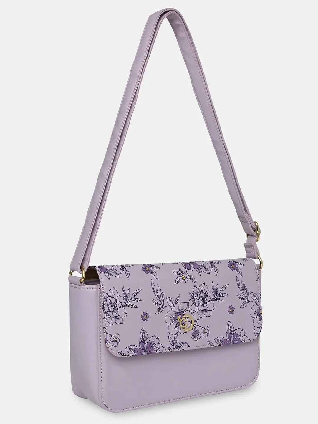 Caprese Snow Small Printed Lavender Sling Bag - Image 4