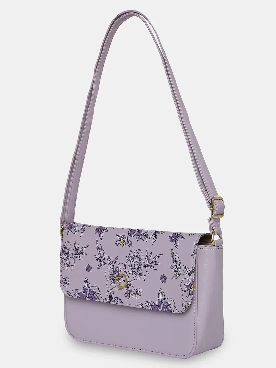 Caprese Snow Small Printed Lavender Sling Bag - Image 6