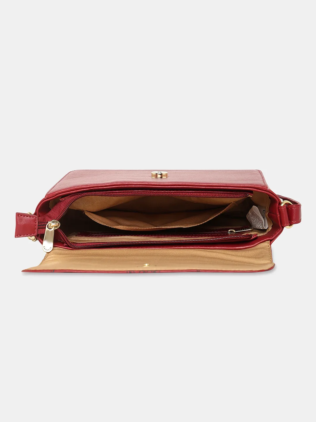 Caprese Snow Small Printed Maroon Sling Bag - Image 10