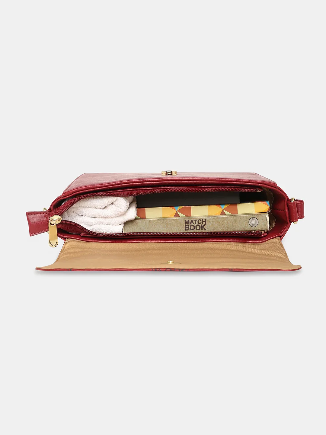 Caprese Snow Small Printed Maroon Sling Bag - Image 11